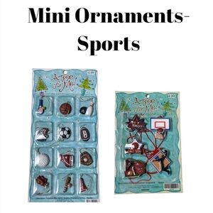 NIP “A Tree For Me” Sports Themed Mini Ornaments Set of 12 plus Set of 6